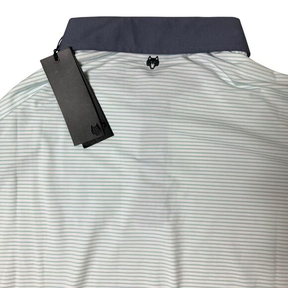 Greyson Polo Mens XXL Green Striped Performance Golf Massasaga Contrast Collar - Picture 11 of 11